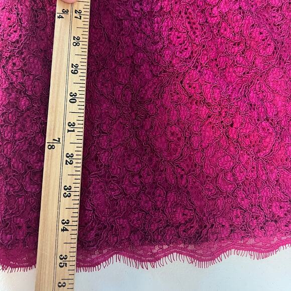 Adrianna Papell Evening Dress Long Sleeve Lace Sheath Fuchsia Size 10 - Picture 16 of 16